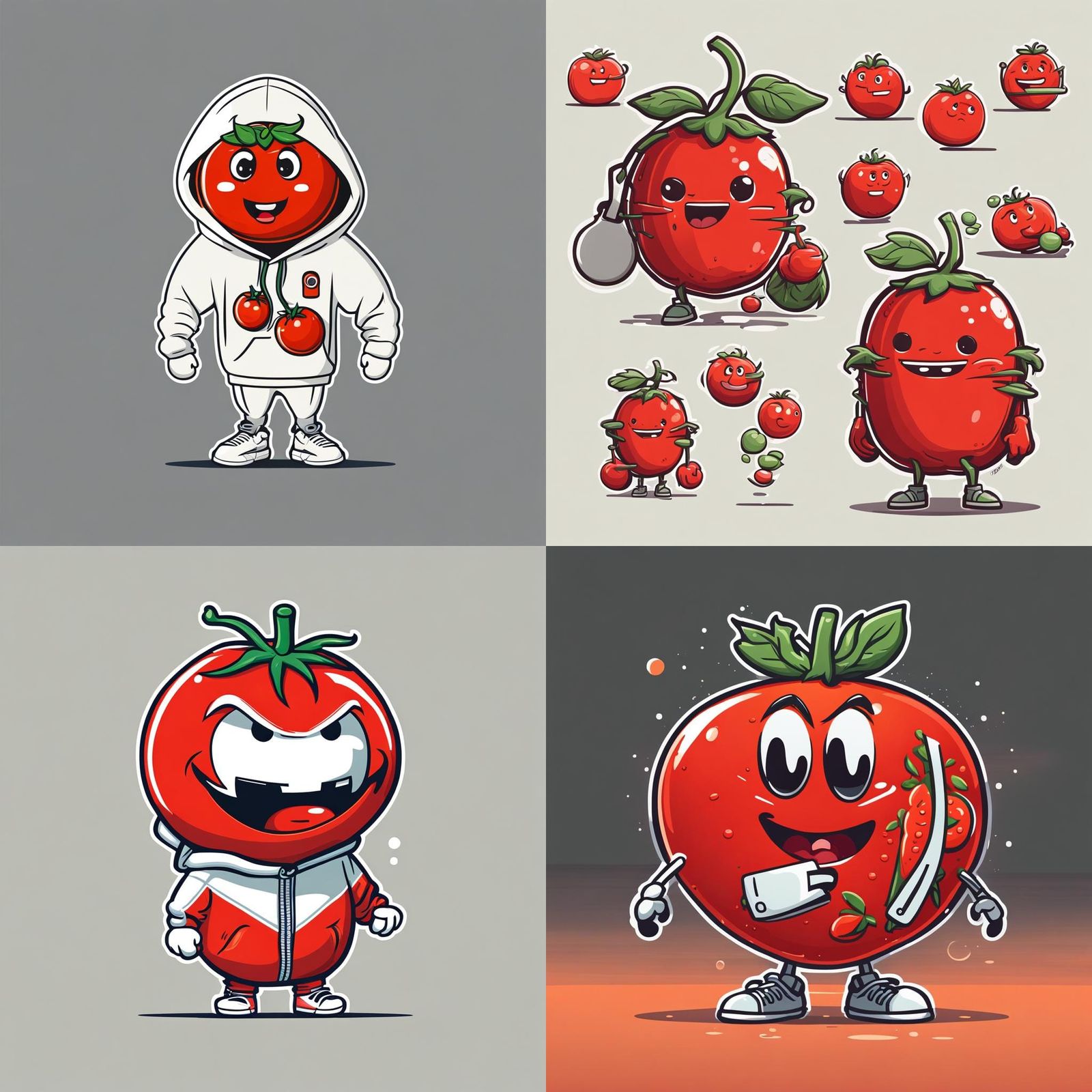 Cartoon Tomato Mascot in Anime Style
