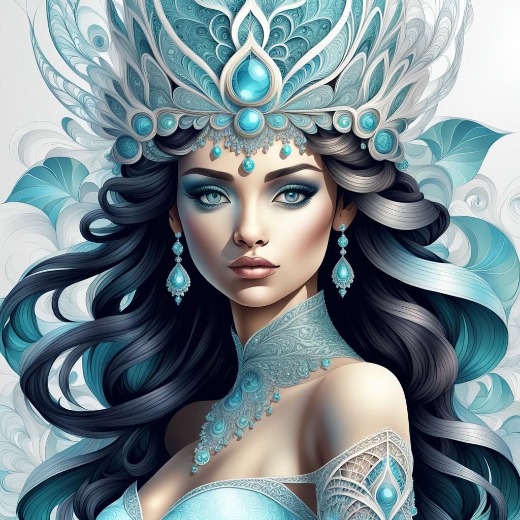 Alluring Amazon Princess with Fractal Details