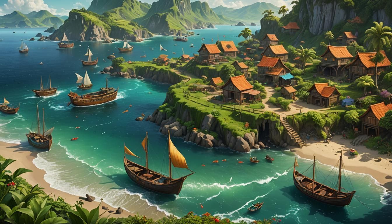 Sustainable Utopia in a Vibrant Fantasy Realm