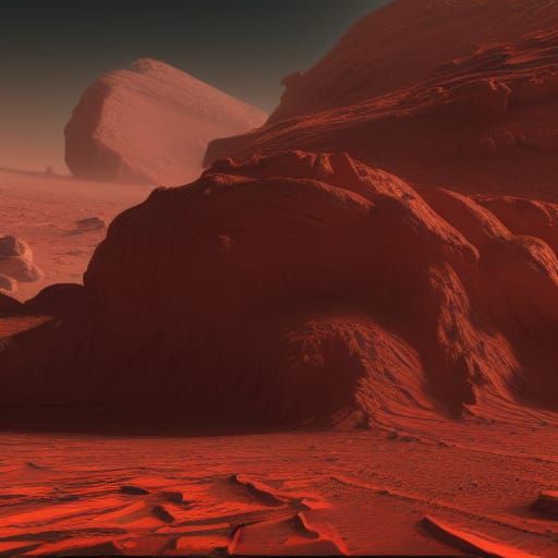 Detailed Matte Painting of a Mars Colony