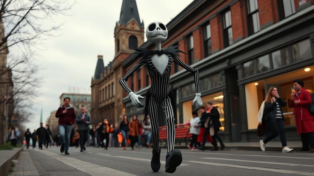 Jack Skellington Runs Through Ottawa