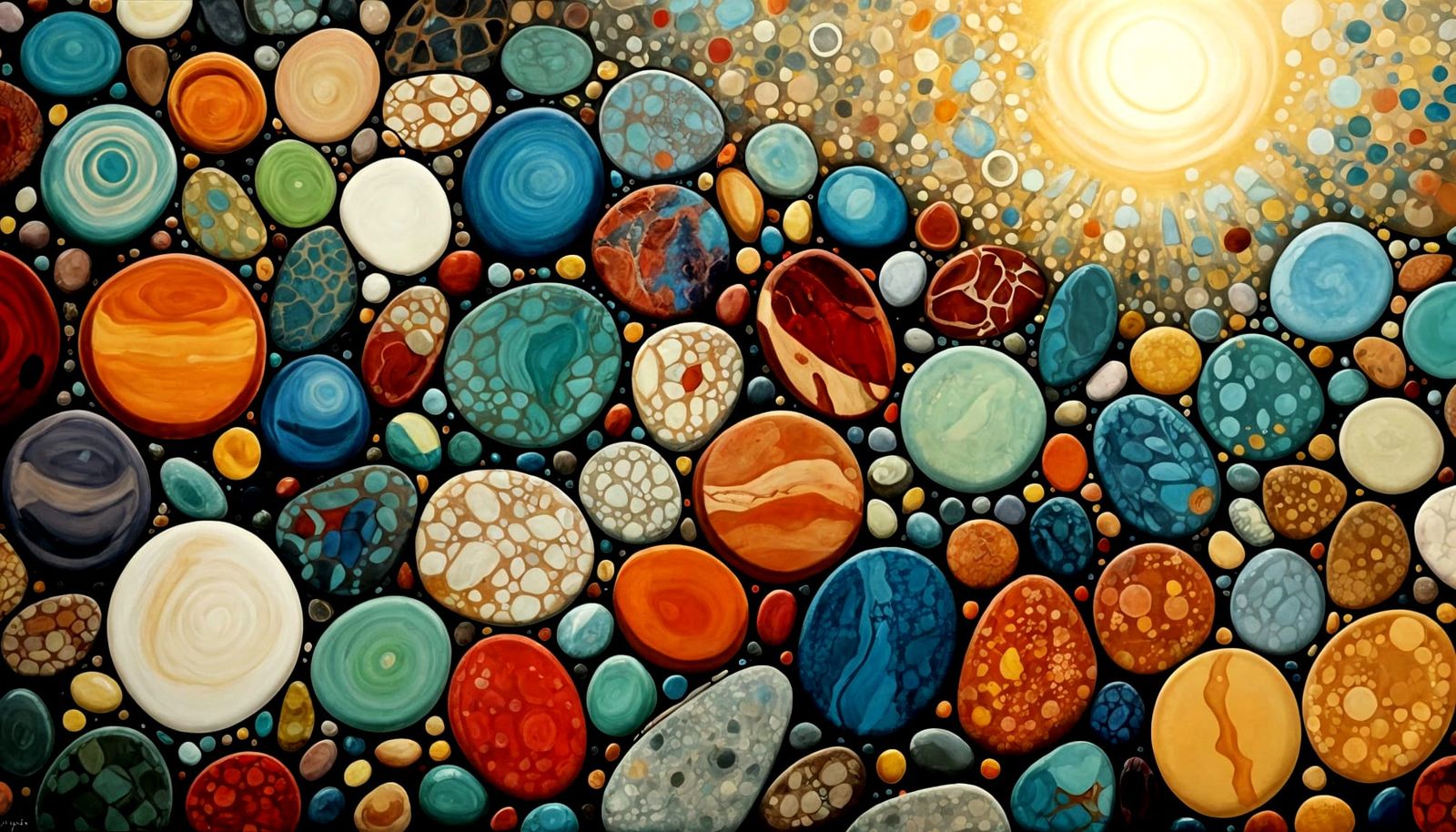 Stones in Bloom: A Lyrical Abstraction Painting