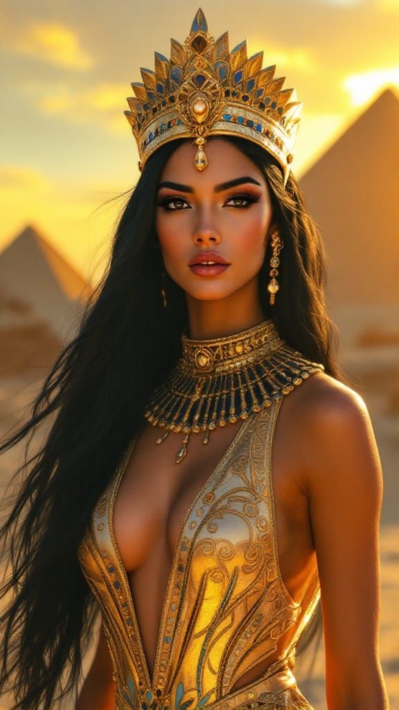 Egyptian Queen in Golden Splendor