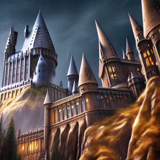 Detailed Matte Painting of Hogwarts in Unreal Engine 5
