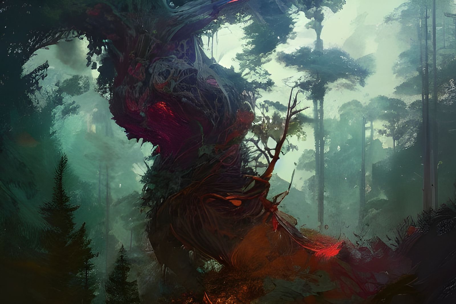 Hyperdetailed Forest God Digital Illustration in 8k