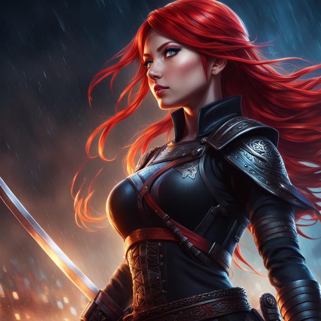 Ninja Warrior Woman in Chibi Pixar Style