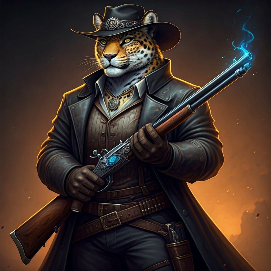 Gritty Western Fantasy Bounty Hunter in Dark Duster Coat