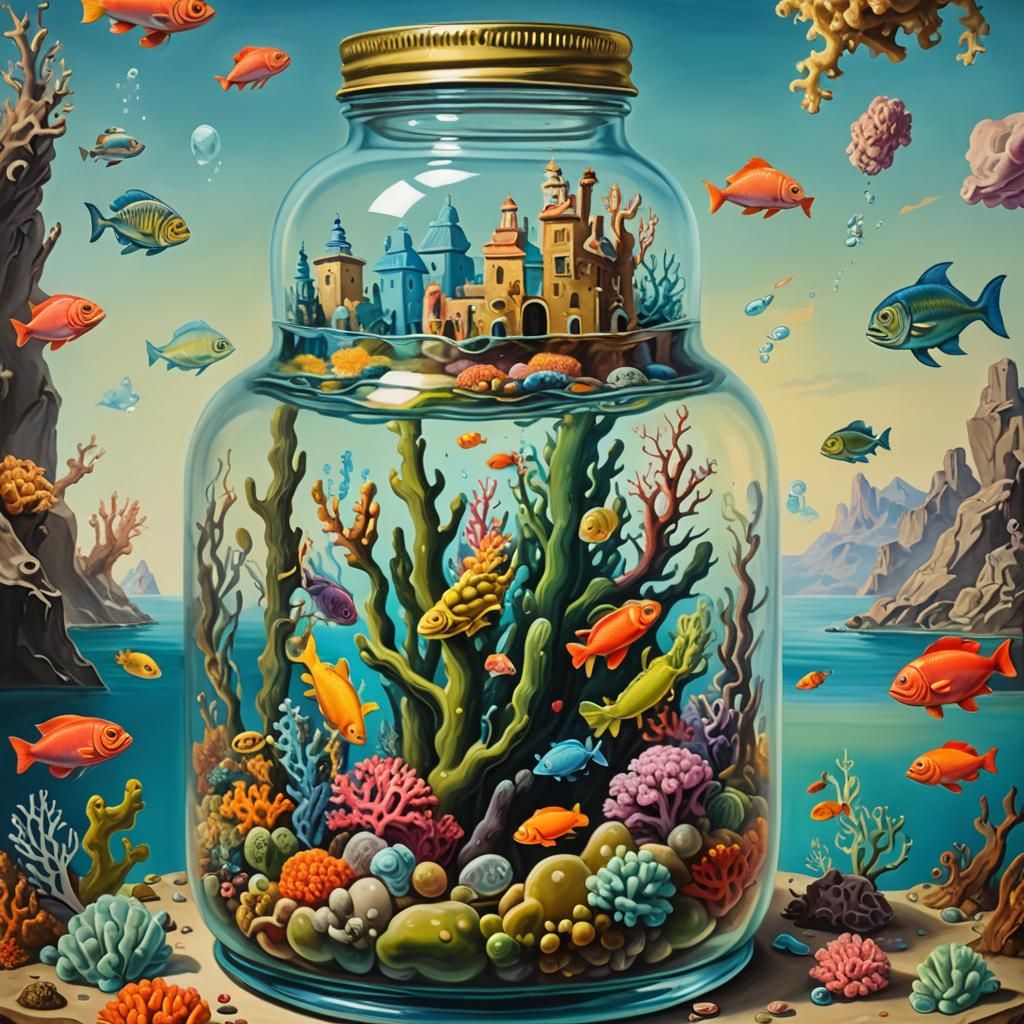Pickle Family's Surreal Underwater City in a Jar