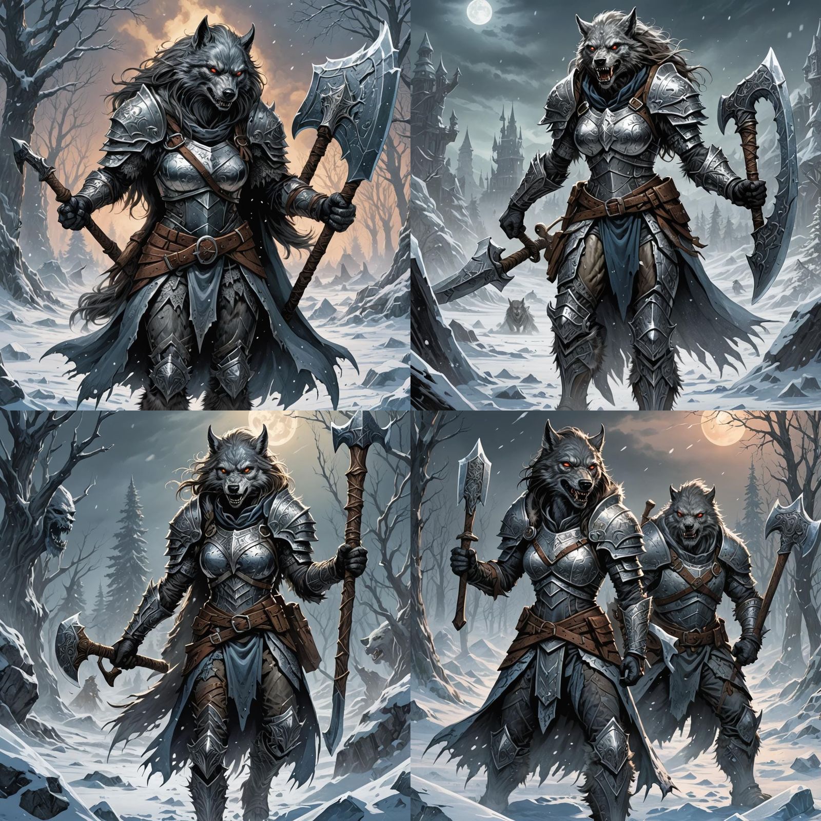 Undead Werewolf Warrior on Frozen Tundra