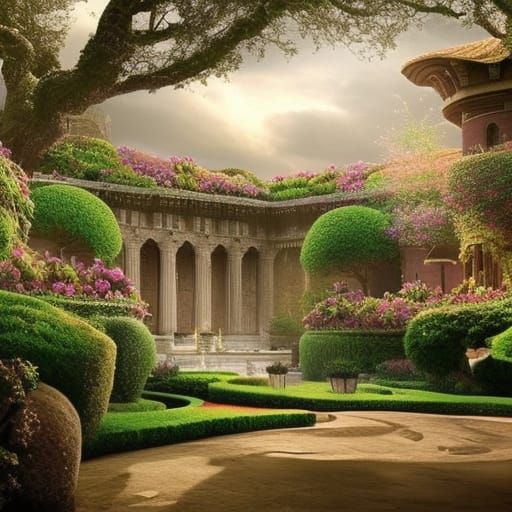 Beautiful Palatial Gardens: Digital Matte Painting