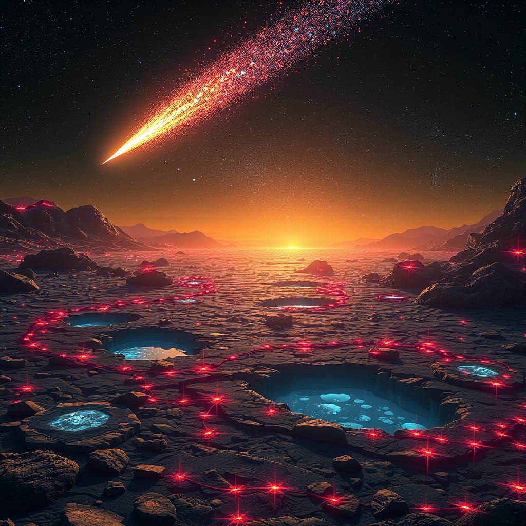 Cosmic Dreamscape in Vibrant, Glowing Colors