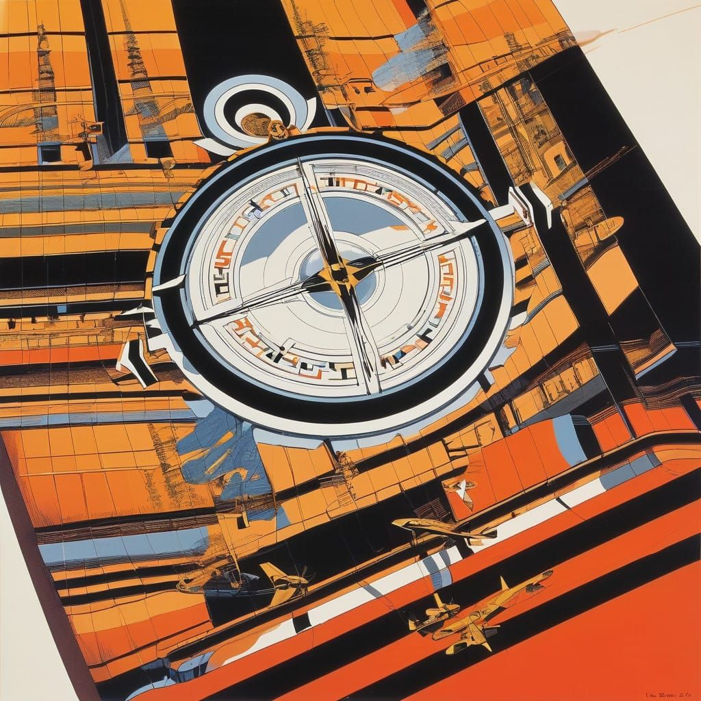 Intricate Compass with Swirling Name in Vibrant, Expressive....