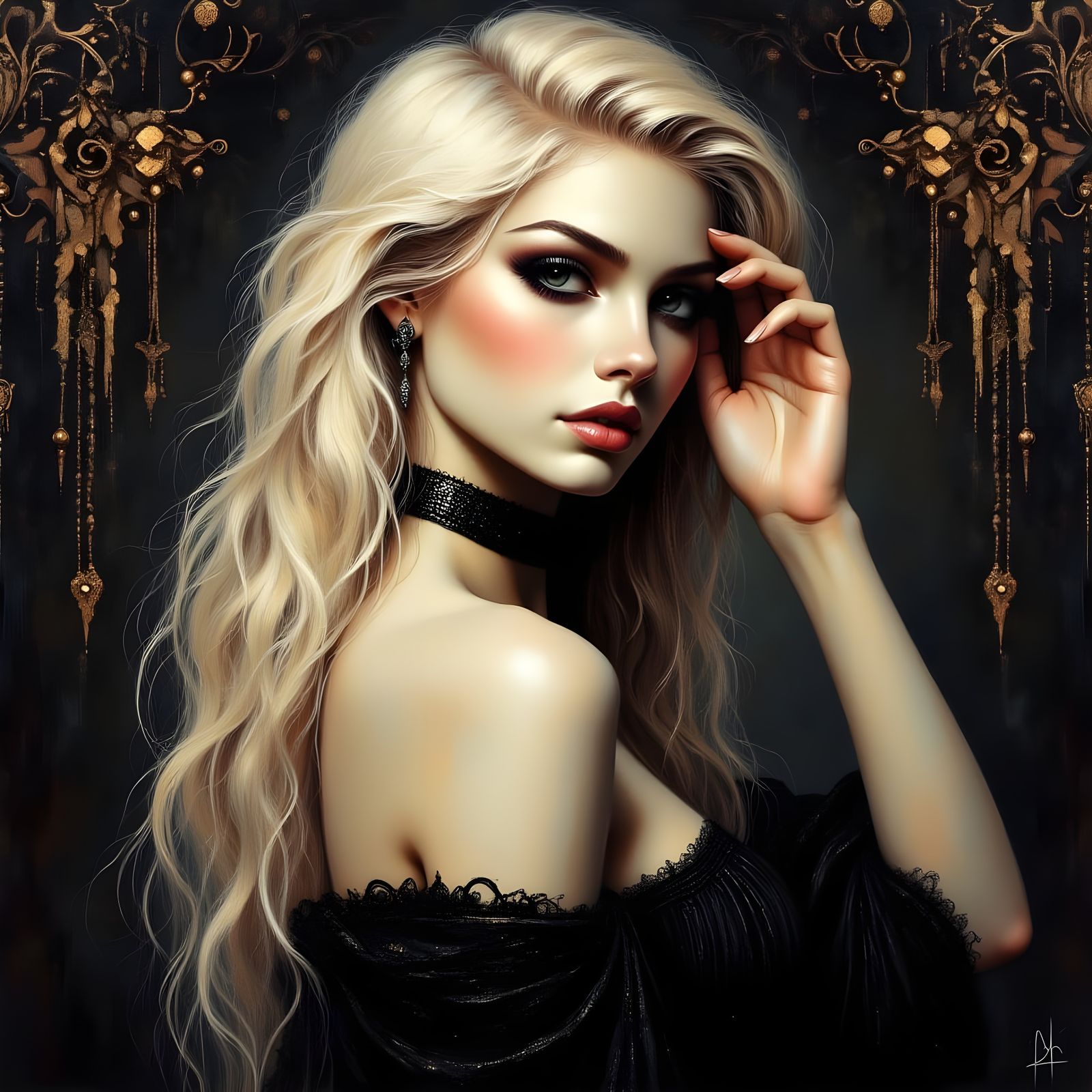 Norse Goddess of Oaths in Romantic Goth Style