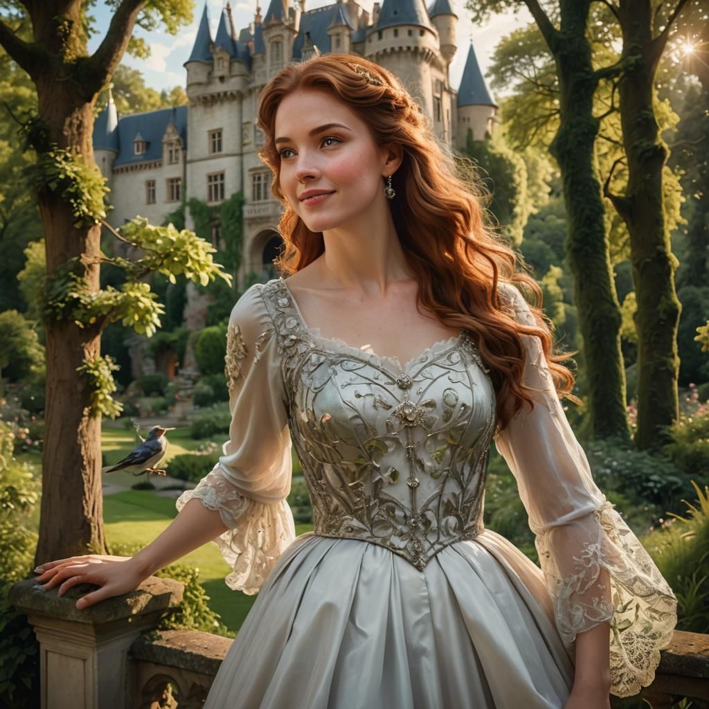 Baroque Fantasy: Woman in Castle Garden