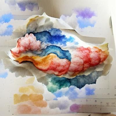 Tranquil Watercolor Cloudscape