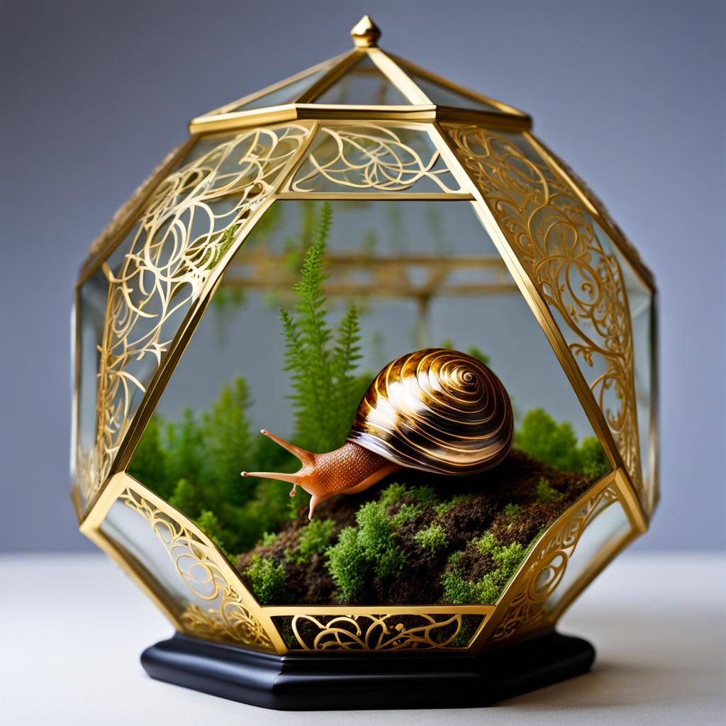 Evil Giant Snail in Jim Henson Style Terrarium