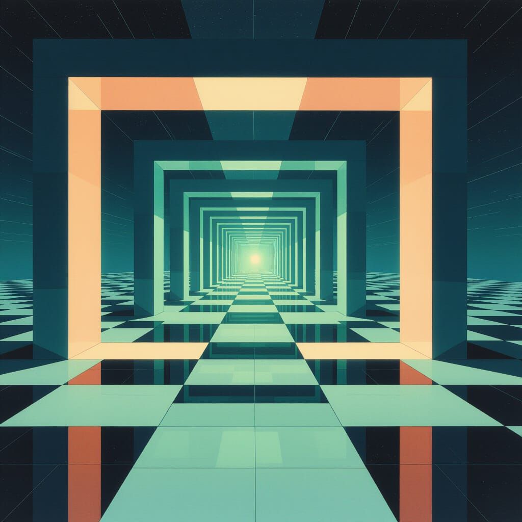 Dreamcore Scene in 1970s Sci-Fi Aesthetic