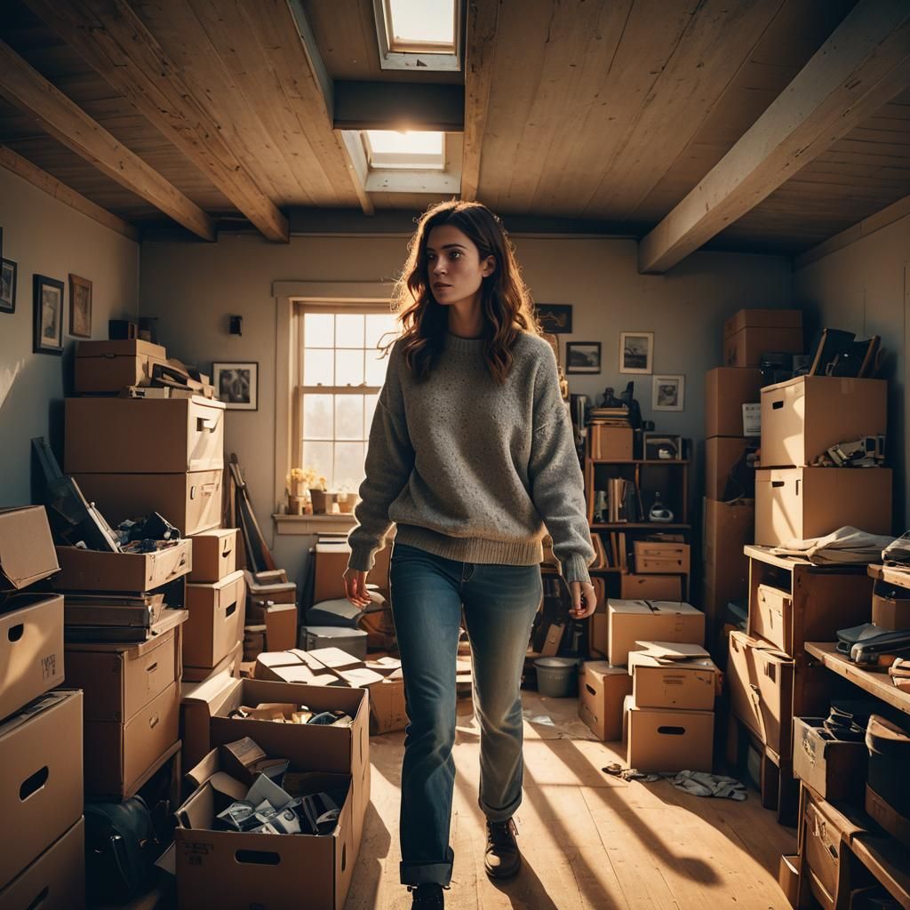 Attic Exploration in Cinematic Lighting