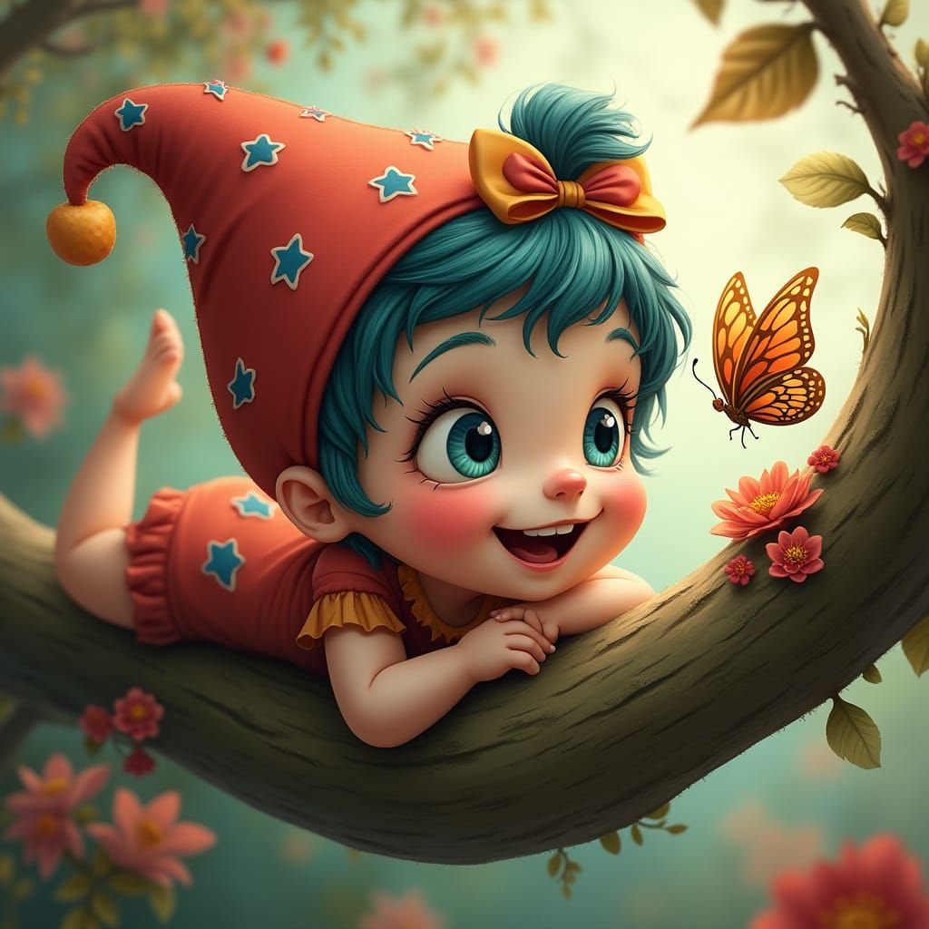 PETITE FILLE AU PAPILLON