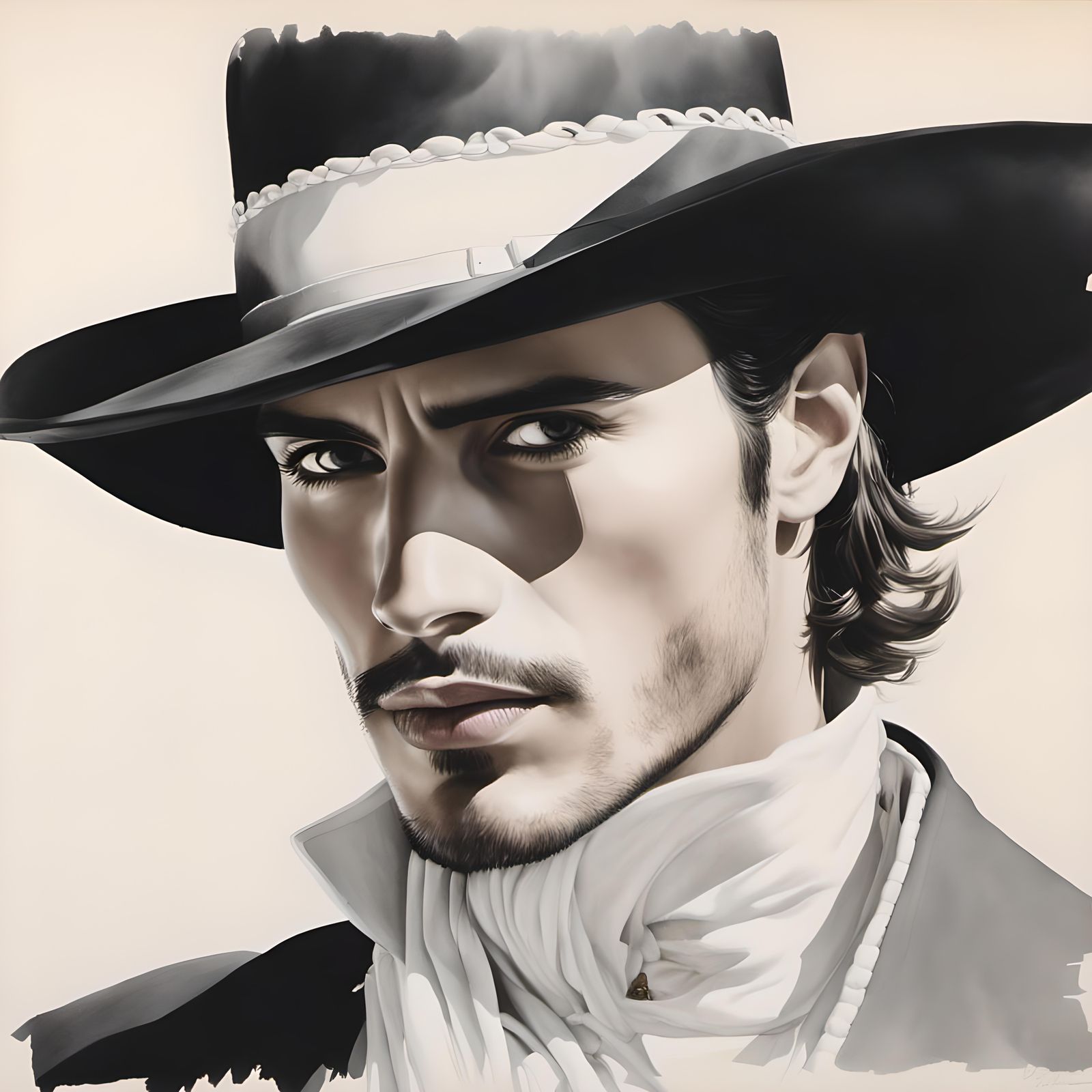Handsome Mexican Knight Portrait in Downton Style