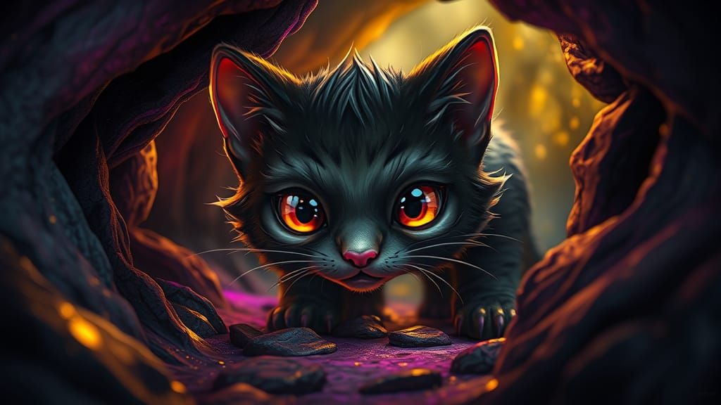 Enchanted Whimsy of a Feline Werecat in Dark Fantasy