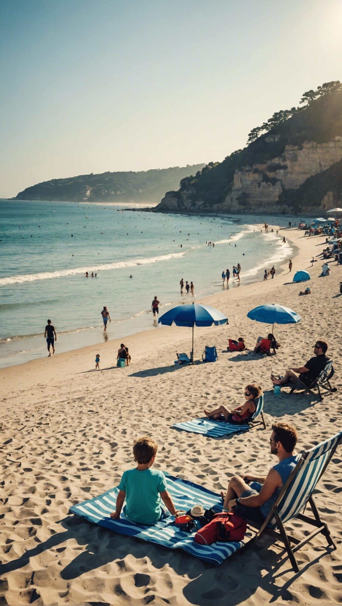 AI Generated Beach Scene on a Sunny Day