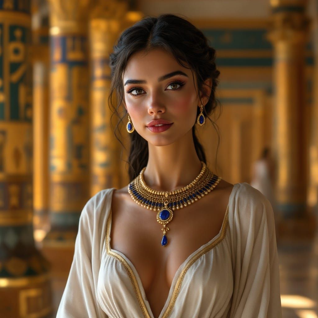 Young Egyptian Queen Exudes Regal Beauty in Hyper-Realistic ...