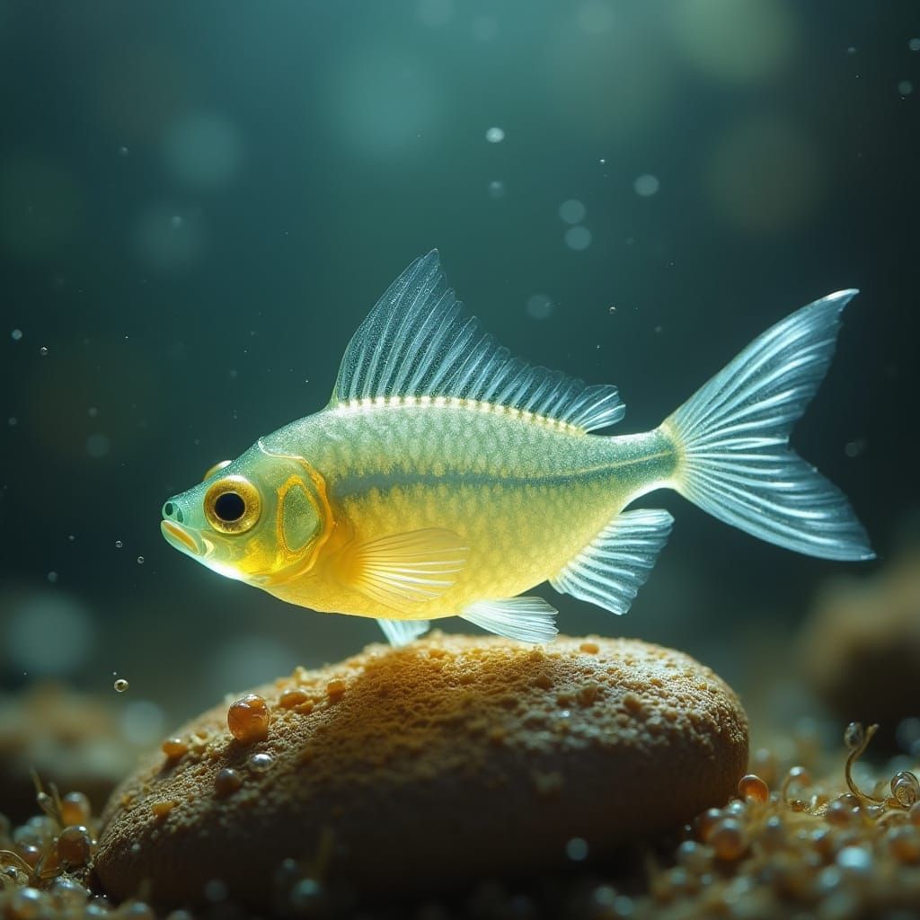 Crystalline Seahorse in Underwater Light