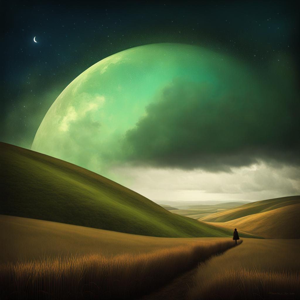 Tonalist Landscape Painting: In The Distance