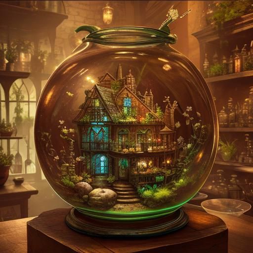 Miniature Horror Plant Garden in Glass Bowl