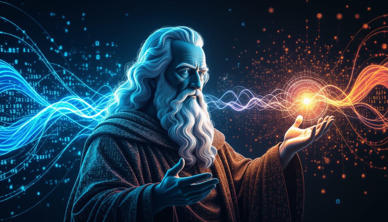 Historical Figure Reimagined as Data Being