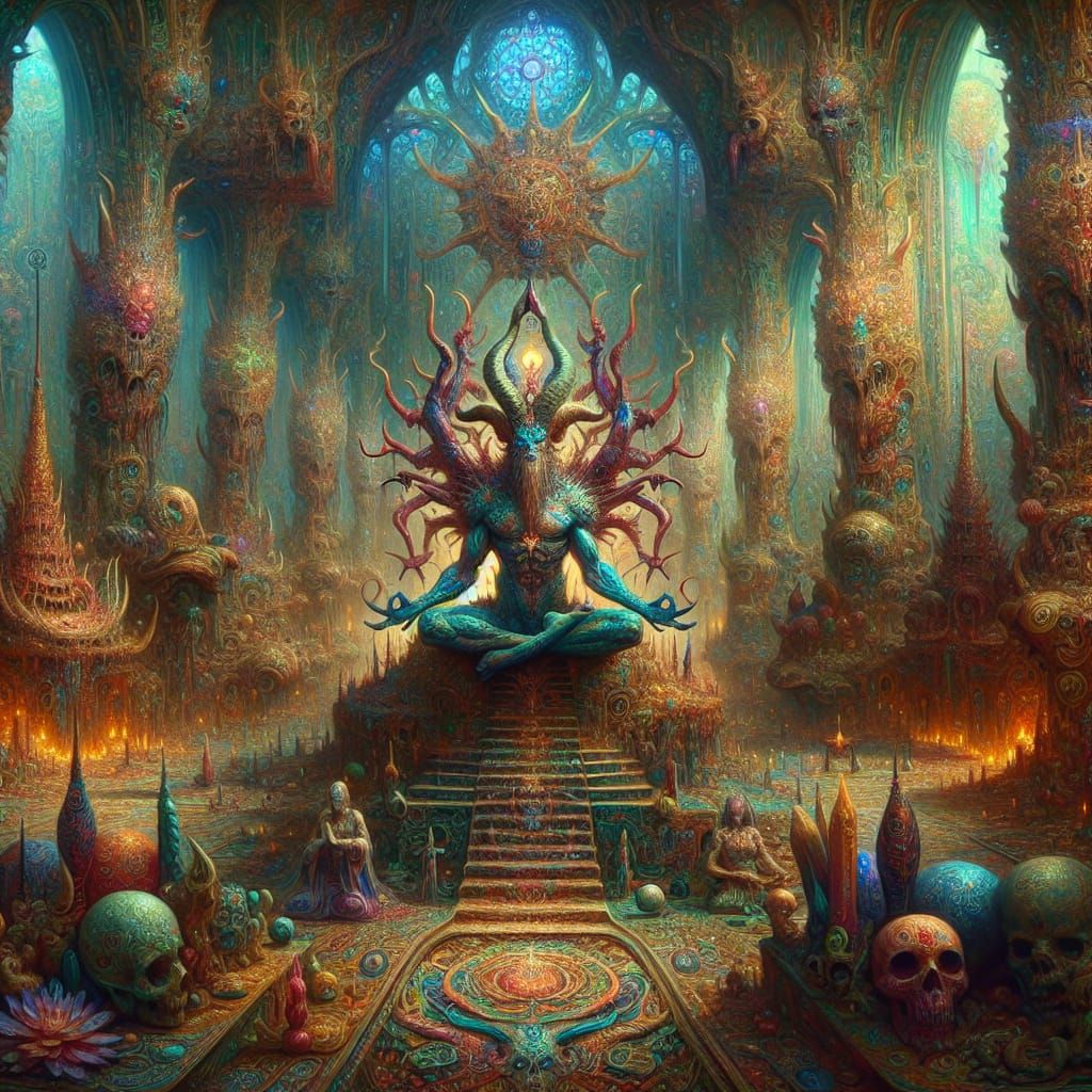 Fantastical Satanic Yoga Concept Art