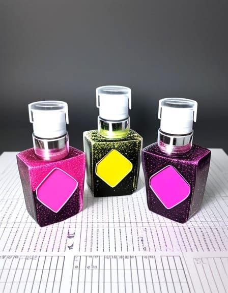 Geometric Bauhaus Makeup Labels in Pastel Colors