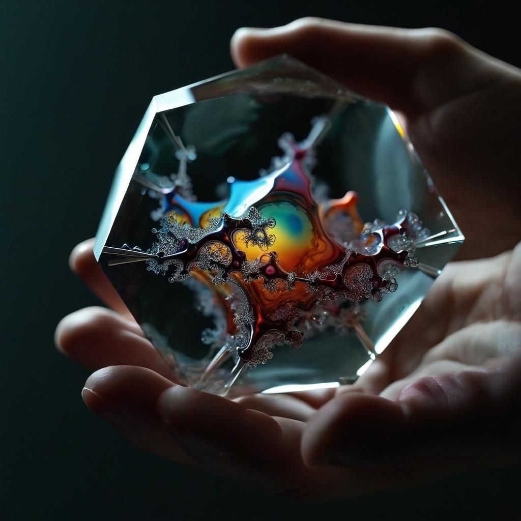 Glass Tensegrity in Hand: 3D Macro Photography