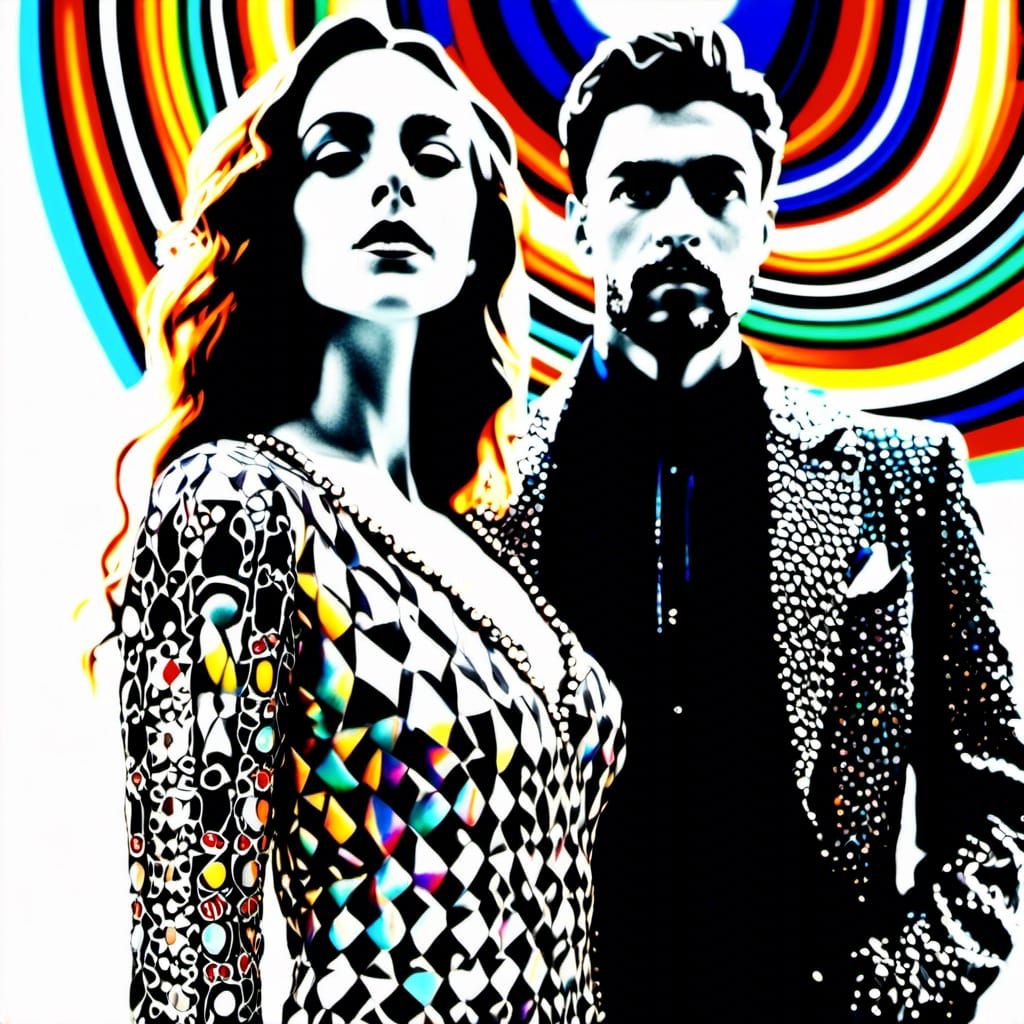 Bohemian Couple Portrait in German Expressionist Style