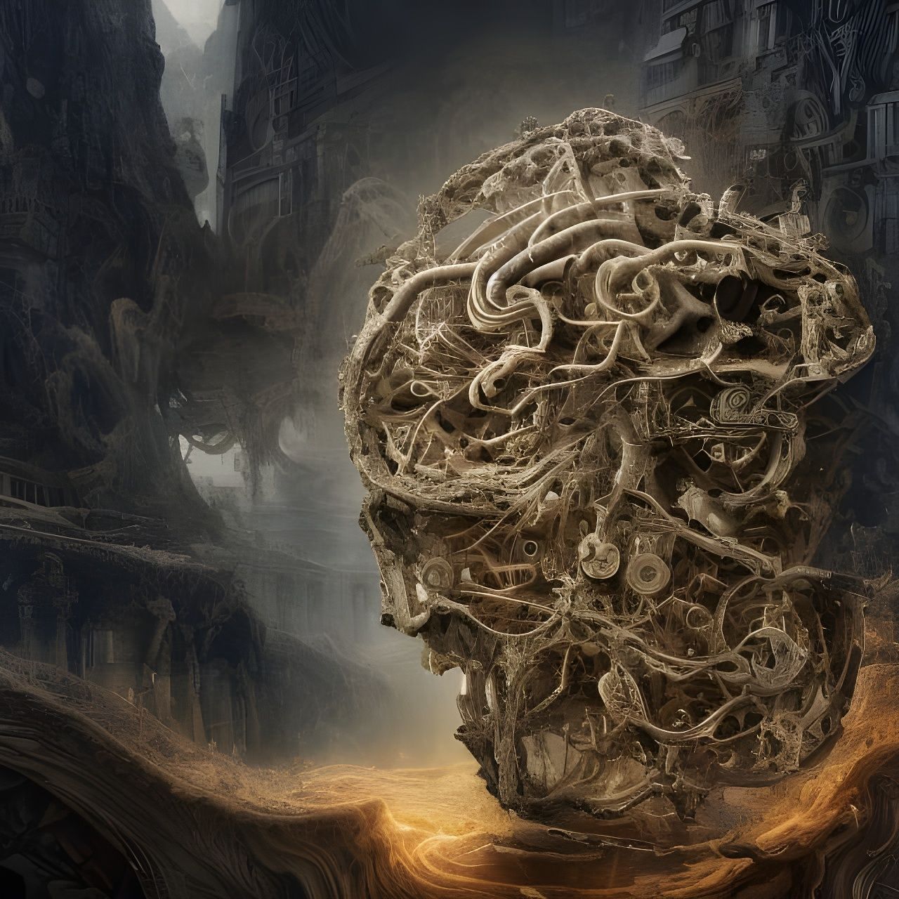 Deconstruction of a Human Brain: Digital Matte Painting