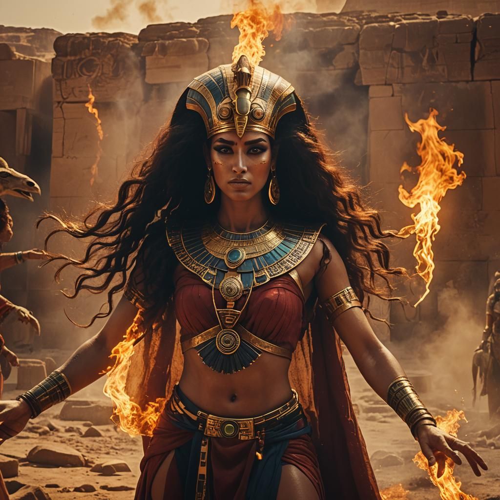 Hathor, Eye of Ra, Punishes Humanity with Fire