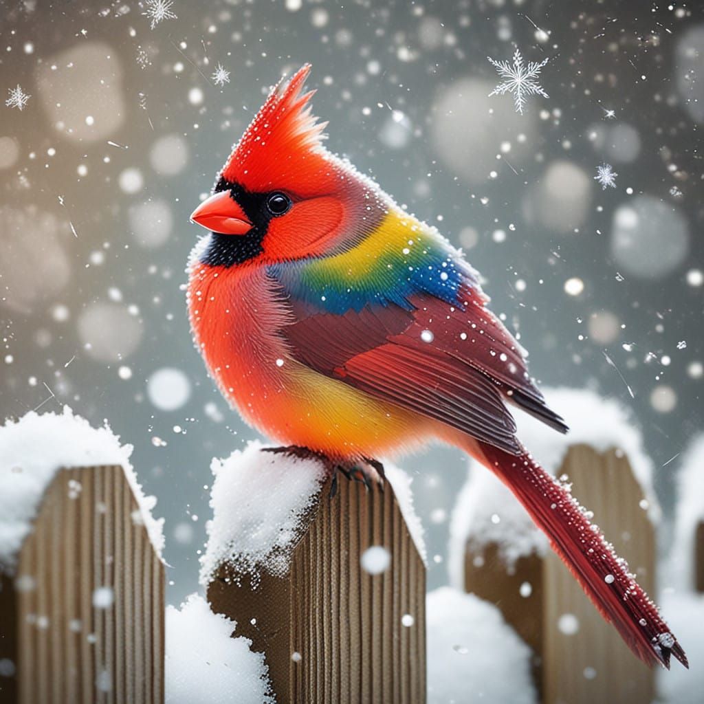 Realistic Macro of a Cardinal's Feathers