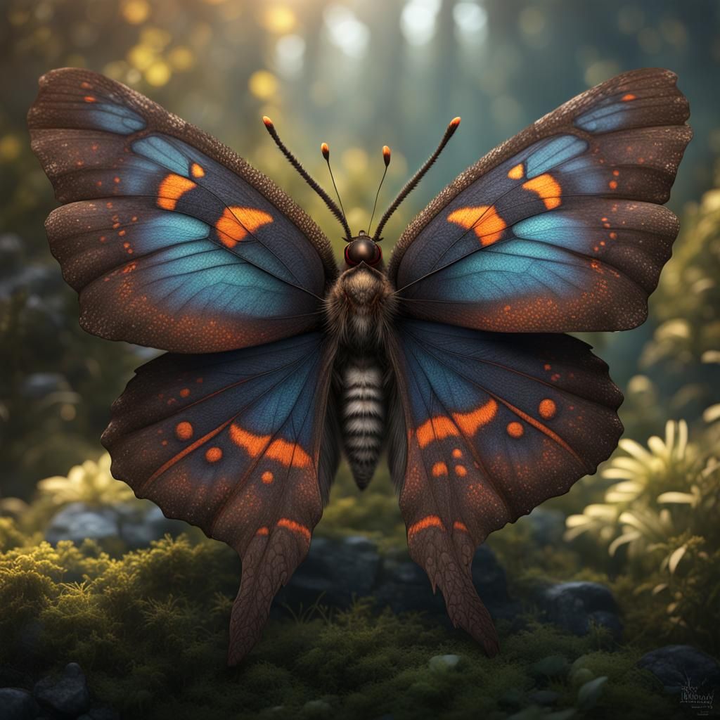 Detailed Matte Painting of Scotch Argus Butterfly
