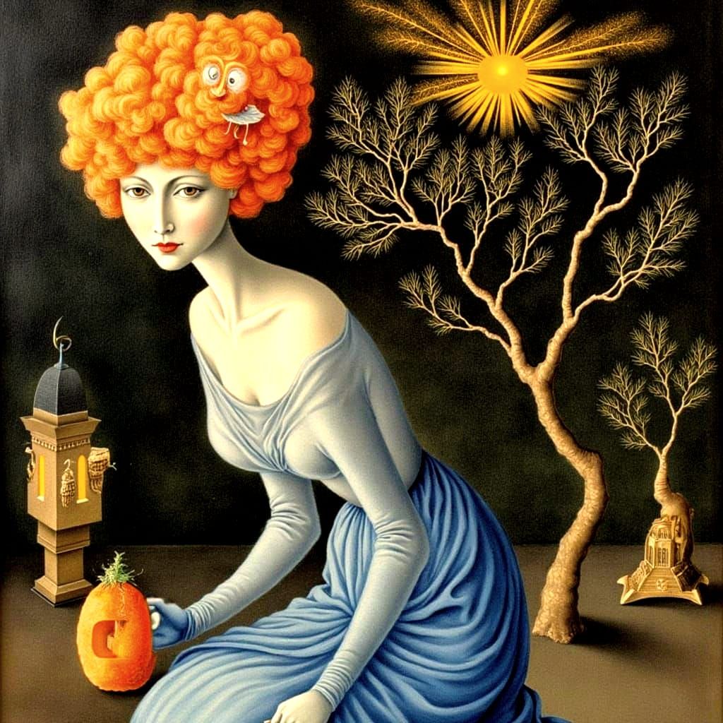 Mexican Surrealist Painter with Calendar