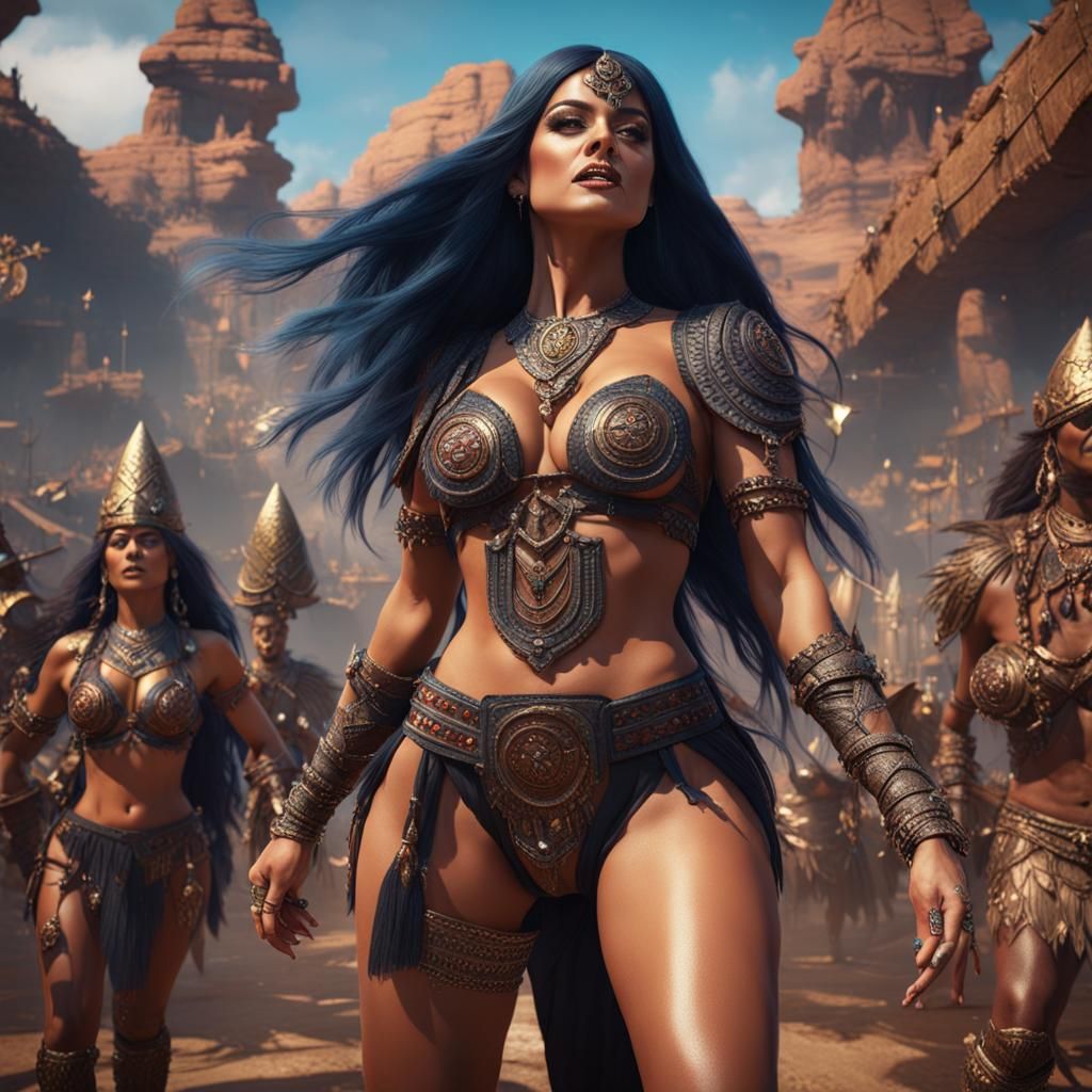 Brunette Sings for Tribesmen: Fantasy Concept Art