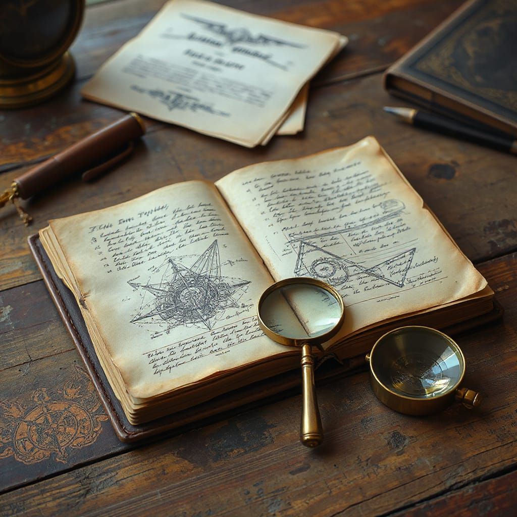 Mysterious Notebook Illuminated by Soft Light