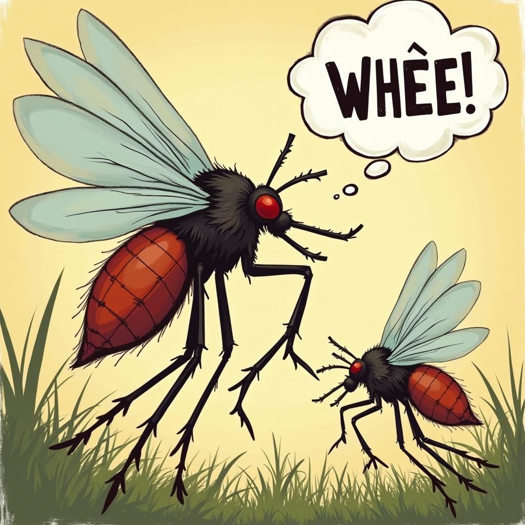 Cartoon Mosquito Attack with Sound Effect
