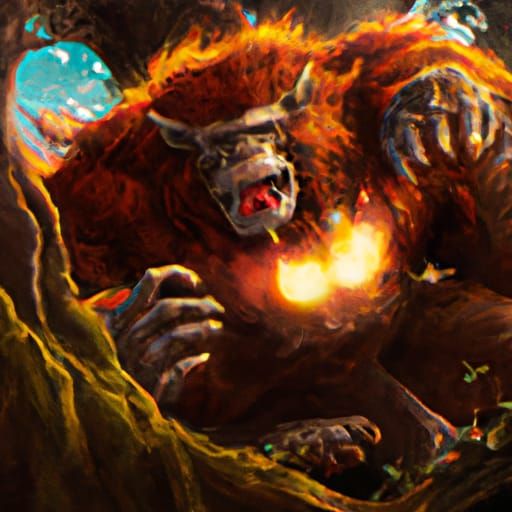 Gothic Monster Ape in Crimson Mangrove