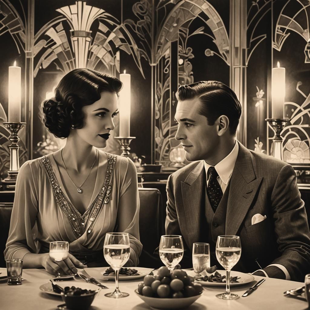 Romantic Art Deco Dinner by Candlelight