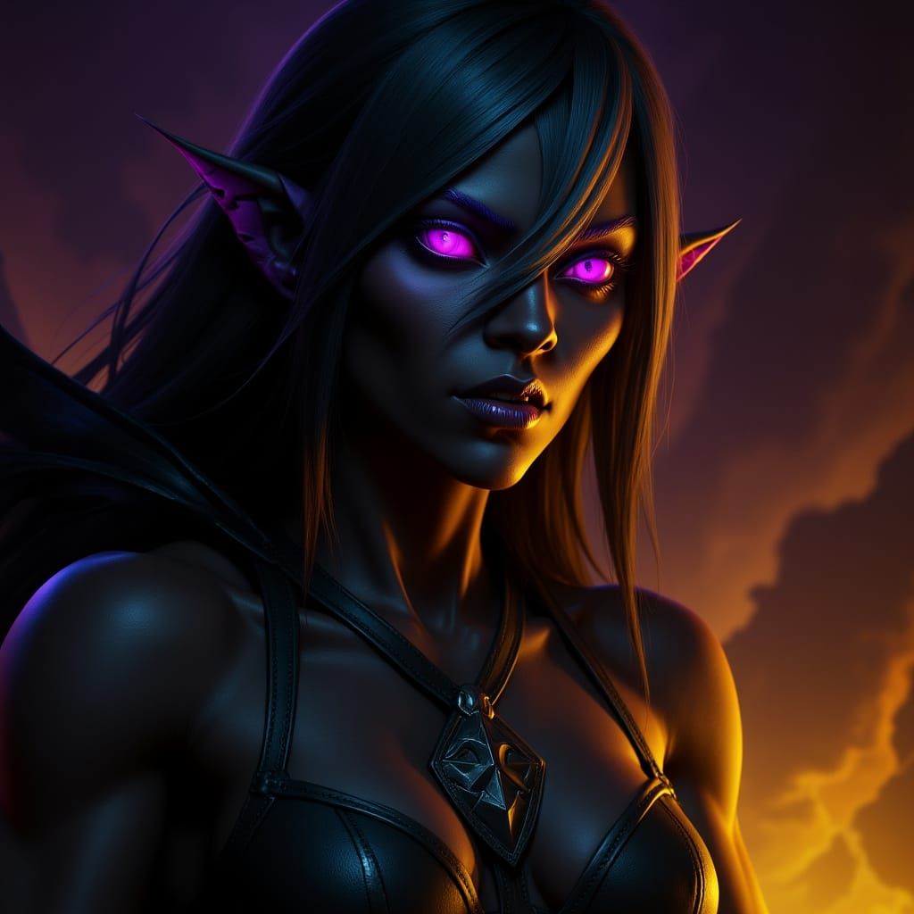 Muscle-Bound Drow: Dark Fantasy Concept Art