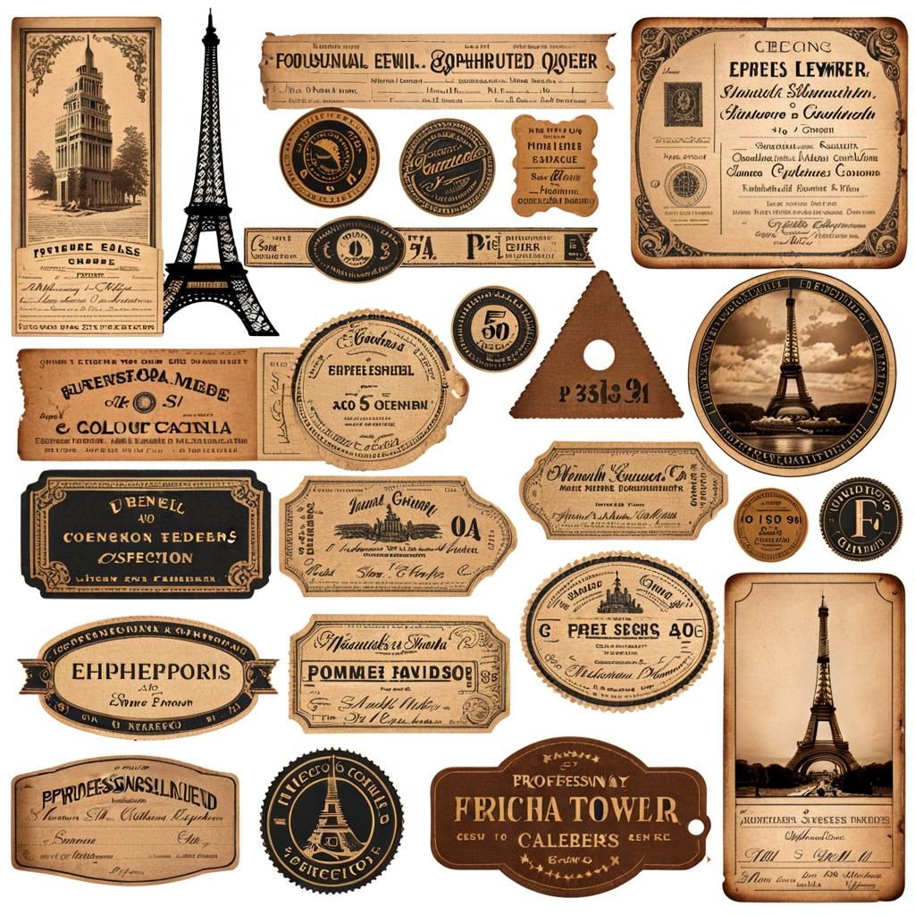 Vintage Ephemera Collection in Sepia Tones