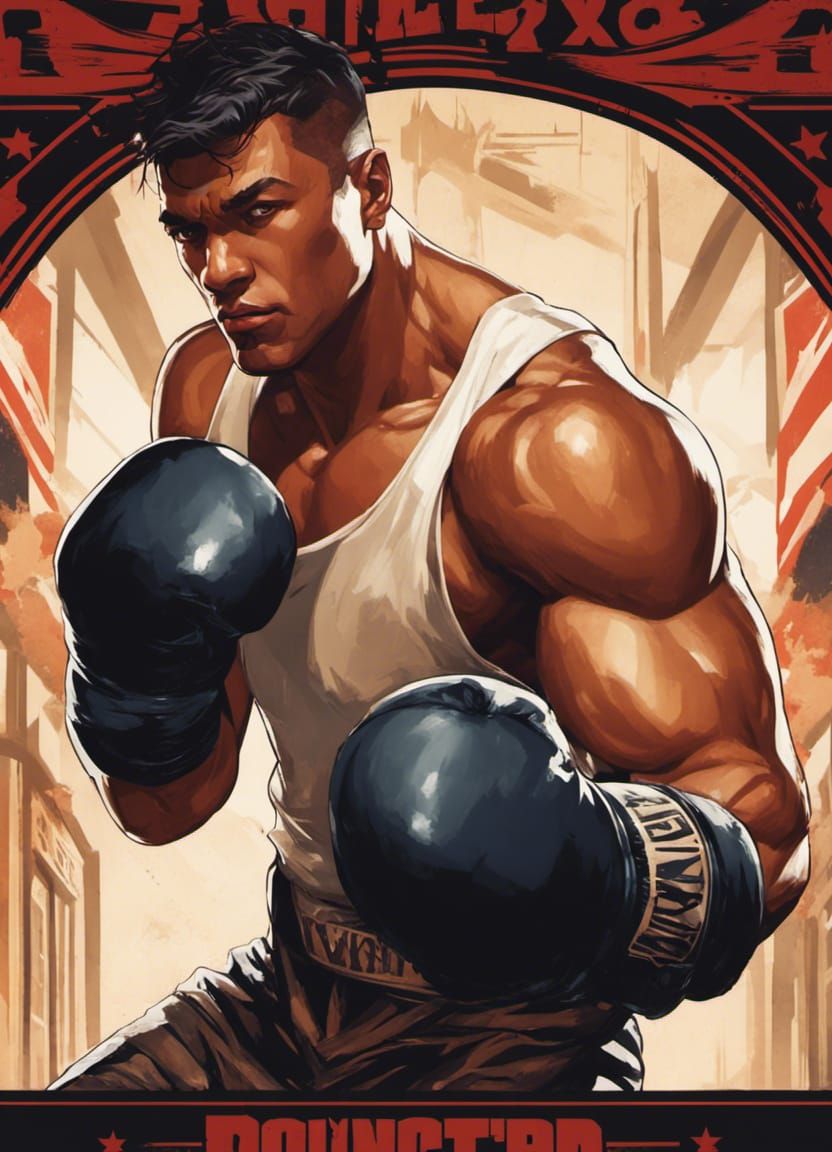 Focused Boxer Concept Art in Hyperdetailed Style