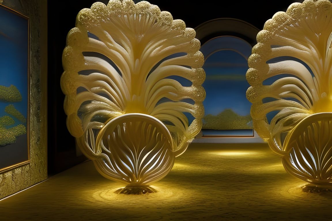 Golden Fantasy Garden in 3D