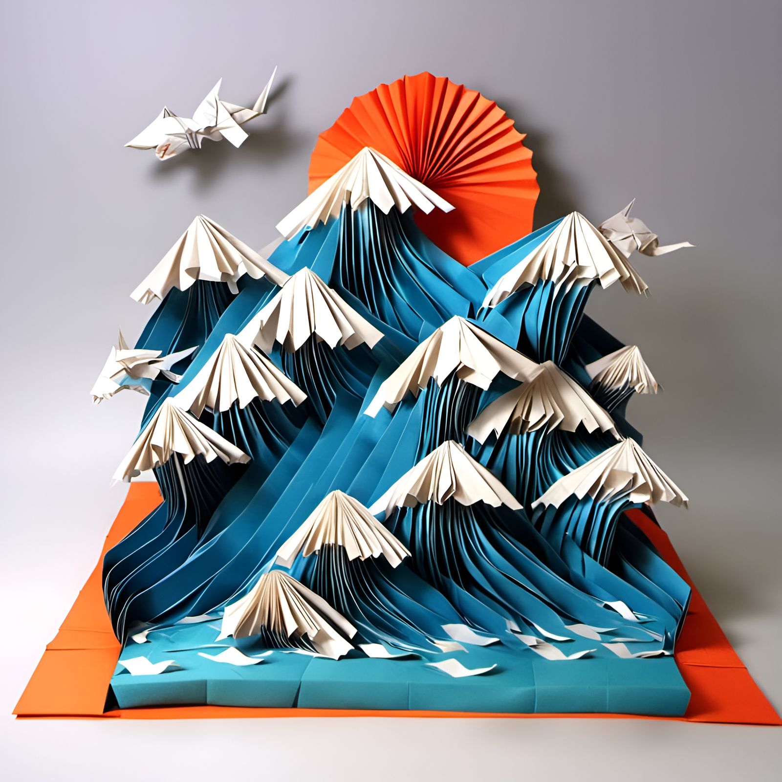 Origami Tsunami Wave Art